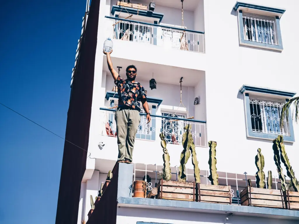 A day with us is not just about surfing! Join us, and let the rhythm of the ocean guide you towards a day filled with joy, self-discovery, and unforgettable memories. Embrace the freedom of the waves, soak in the warmth of the sun, and let your spirit soar as you embark on a journey that will leave you forever connected to the vast and magnificent blue. Morning Delights: Start your day with a delicious breakfast that will fuel your body and soul for the exciting day ahead. Savor the flavors of home made pancakes, delicious fruits, and energizing Moroccan tea and coffee. Check the waves during breakfast as our beautiful rooftop offers a breathtaking view over the whole coastline. Surf Lessons: After breakfast, we gather to assess the surf conditions and tides to determine the best spot for the day. Our experienced instructors will guide you through two hours of surf lessons, tailored to your skill level. Whether you’re a beginner or an advanced surfer looking to refine your technique, our coaches will provide personalized coaching to help you ride the waves like a pro. Lunch and Free Surfing: Following the morning surf session, it’s time to recharge with a quick lunch. Savor a nutritious meal prepared with fresh, locally sourced ingredients to replenish your energy levels. Afterward, you have the option to continue surfing under the watchful eye of our experienced coaches. Feel the thrill of catching wave after wave! After Surf: As the evening approaches, take part in a gentle yoga class specially designed to help your body recover. Stretch and breathe deeply as you find your center, allowing the soothing sounds of the ocean to calm your mind. Don’t miss the chance to witness the breathtaking sunset as you unwind. Finish the day on a high note by enjoying a delicious dinner surrounded by surf friends. Our chef creates culinary masterpieces ensuring a feast for your taste buds! Share stories, laughter and share your passion for adventure and the ocean. Drift off to the soothing sounds of crashing waves, knowing that another exciting day of surfing awaits you.